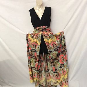 Very Rare Vintage Joseph Magnin Maxi Dress With Romper